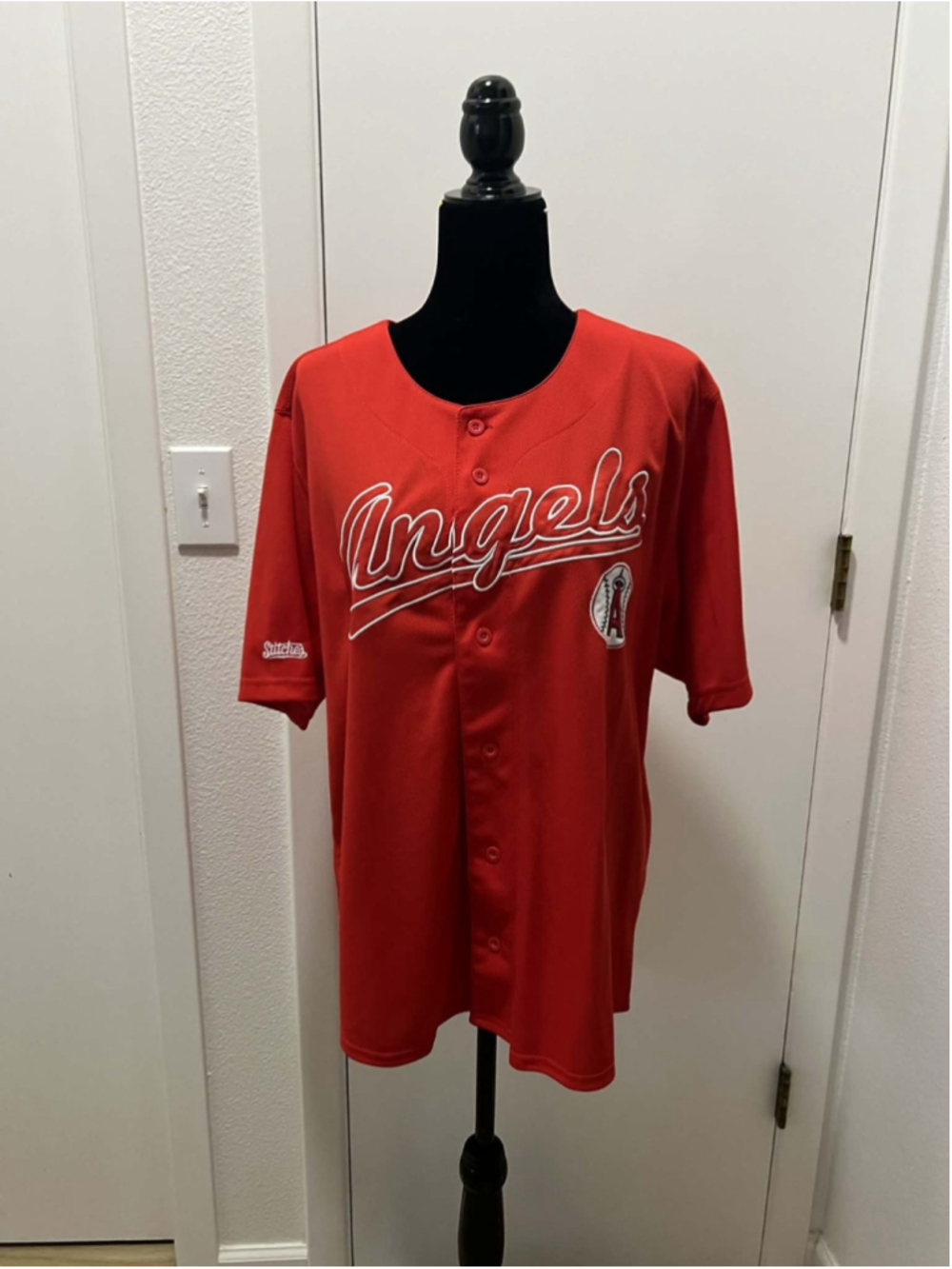 Los Angeles Angels Jersey Stitches Red MLB Baseball Shirt Size Large Top